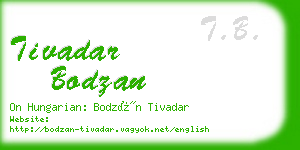 tivadar bodzan business card